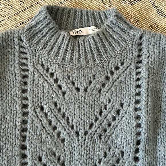 Zara blue/grey turtleneck sweater in fair condition - Picture 3 of 4